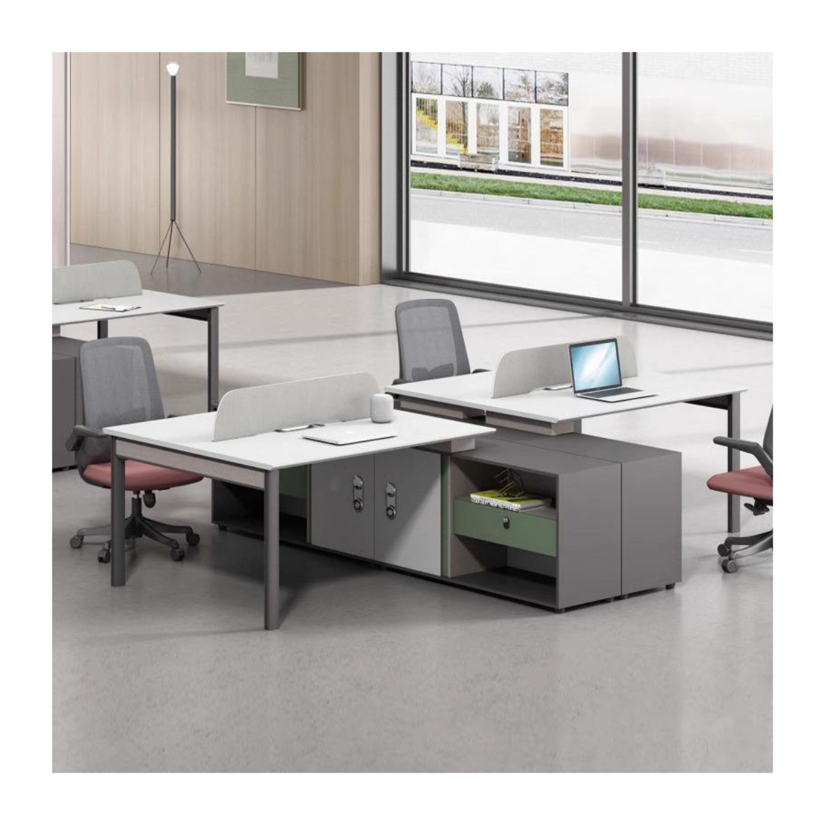 Workstation with Centre Storage Unit